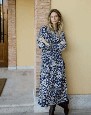 VESTIDO VALENTINA BLEU HIBISCUS